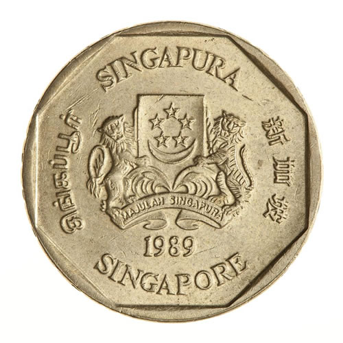 Singapore 1 Dollar Coin 1989