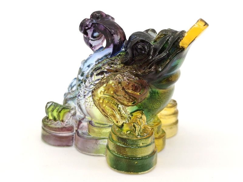 Colorful Liu Li Money Frog with Ru Yi