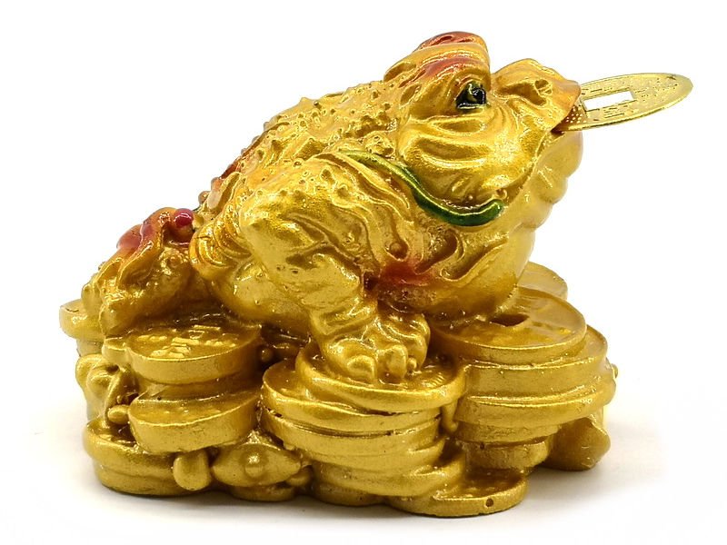 Money Frog on Coin and Ingots